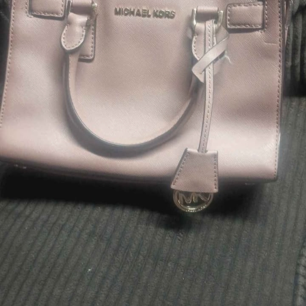 Michael Kors Pink Satchel with Textured Leather and Structured Design